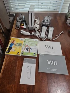 Nintendo Wii console bundle lot with All Cords And Manuals 2 Controllers  Tested - Picture 1 of 14