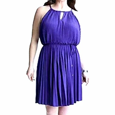 Vestido Lane Bryant Azul Índigo Plisado 14 16 Halter Fit Acampanado \Cóctel Vacaciones NUEVO Foto 1 de 4
