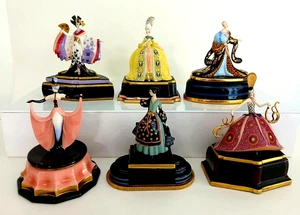House of Erte 6 Music Boxes Full Collection Franklin Mint Porcelain, Works, Rare - Picture 1 of 19