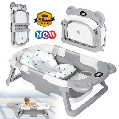 Baby Badewanne Babywanne Faltbar mit Thermometer, Anti-Rutsch Kissen 67x42x21 cm - Bild 1 von 4