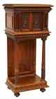Antique Cabinet French Neoclassical, Carved, Walnut, On Stand, Figural, E. 1900s