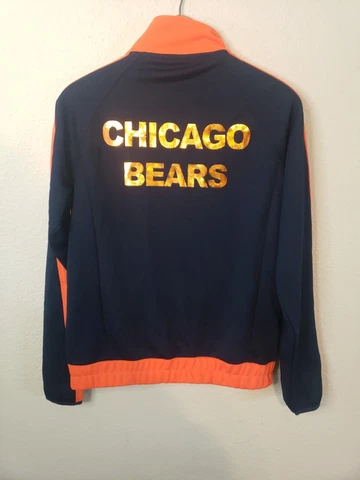Chicago Bears NFL GIII Full Zip Patched Spell Out Back Jacket SZ MEDIUM football Cover