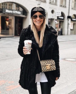 ZARA FAUX FUR COAT BROWN MARL SIZE M REF. 2969/266 BLOGGERS FAVORITE - Picture 1 of 6