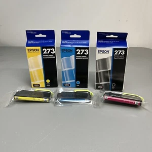 (6) Epson 273 Ink Cartridges 1 Black,2 Yellow,2 Cyan, 1 Magenta- Lot of 6 (Read) - Picture 1 of 9