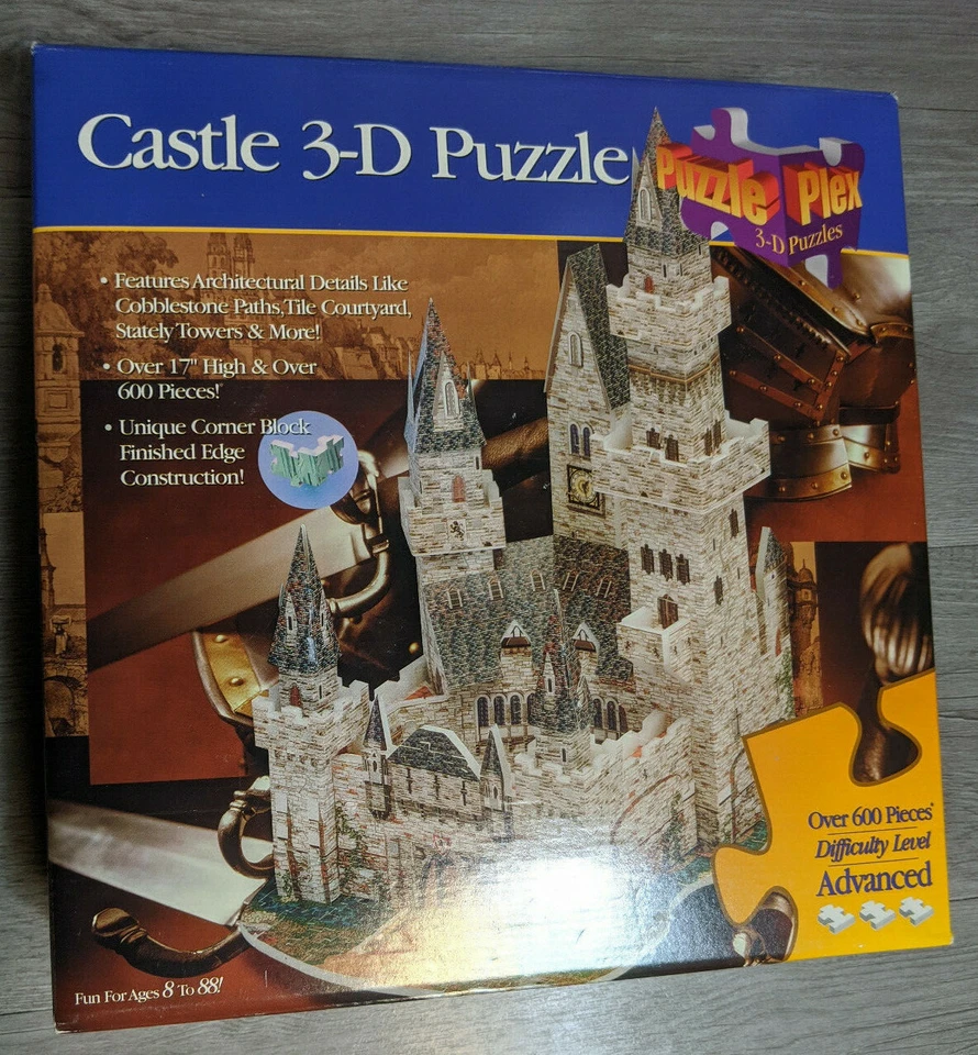 Puzzle Plex Avanzado 3D Castillo Puzzle Más de 600+ Piezas 17" Alto, Versión Difícil de Encontrar Foto 1 de 2
