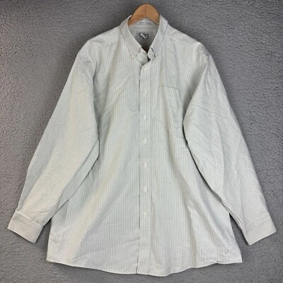Camisa LL Bean Oxford ligeramente ajustada para hombre 18/37 rayas sin arrugas 0 FBT6 Foto 1 de 4