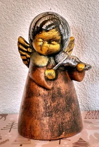 Geige spielender Engel aus Keramik, Kunsthandwerk, 29 cm hoch - Bild 1 von 3