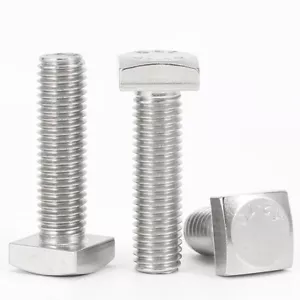 Square Head Screw 304(A2) Stainless Steel M10 M12 Metric Square Bolts - Picture 1 of 5