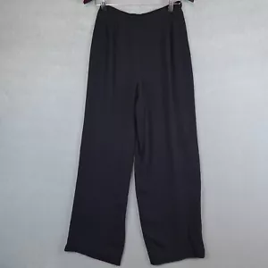 VTG Talbots Pants Womens Size 8 Black 100% Silk Size Zip Wide Leg Career Office - Picture 1 of 9