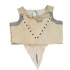 Magnolia Pearl Tank Vest Beige and Blue Women's One Size Quilted Button-Up