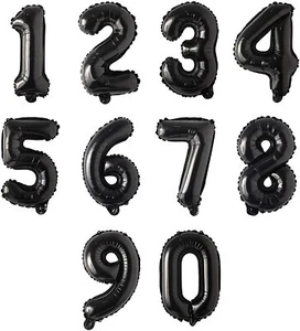 Birthday Anniversary Balloons Big Number 40 inch Party Decorations Helium BLACK - Picture 1 of 8