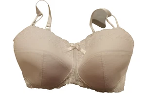 Sujetador de mastectomía George UK 34E blanco sin alambres rico en algodón doble bolsillo - Imagen 1 de 4