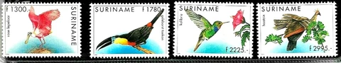 #27025 SURINAME 2004-05 SURINAME FAUNA BIRDS SET YV 1311,1363-5 MNH Cover