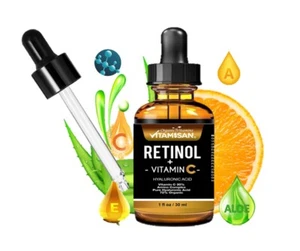 PURE RETINOL SERUM VITAMIN A 30% + HYALURONIC ACID - RETINOL WRINKLE GEL CREAM C - Picture 1 of 14