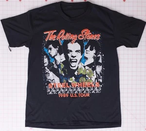 Camiseta Rolling Stones Steel Wheels 1989 US Tour Negra XL - Imagen 1 de 5