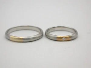 feine Trauringe Platin 950 / Gold - ungetragen - Bild 1 von 4