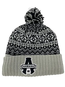 CCM Blainville-Boisbriand Armada Hockey Winter Hat Cap Pom Black Grey NWT - Picture 1 of 8