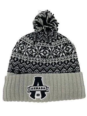 CCM Blainville-Boisbriand Armada Hockey Winter Hat Cap Pom Black Grey NWT Foto 1 de 4