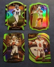 2020 Select Football NEON GREEN DIE-CUT PRIZMS with Rookies All Levels You Pick