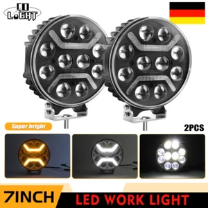 2x LED Fernscheinwerfer Tagfahrlicht 12V/24V Scheinwerfer LKW KFZ ECE E9 IP68 - Bild 1 von 10