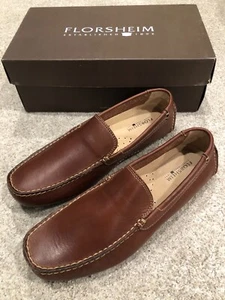 NEU FLORSHEIM Herren Leder Mokassinnaht 10D Venezianisch Cognac Komfort Halbschuhe Slipper  - Bild 1 von 11