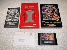 World of Illusion Starring Mickey Mouse (Sega Genesis) Complete Cardboard Box Ex