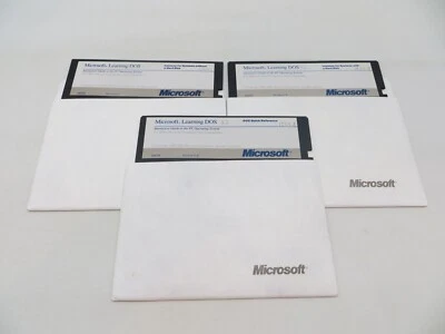 MicroSoft Learning DOS Version 2.0 5.25" Floppy Disk Computer Software 1988 - Image 1 of 4
