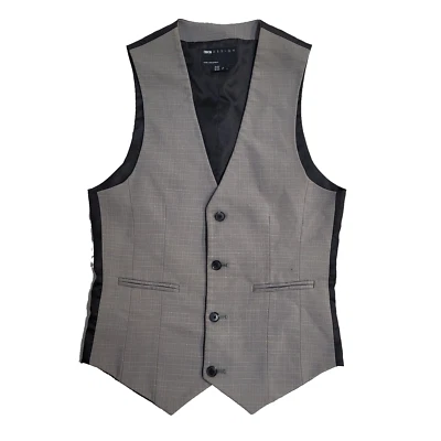 ASOS Grey 2 Pocket Smart Formal Waistcoat UK Men's XXS 32" - Image 1 of 4