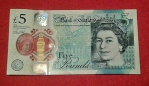 Bank Of England Polymer Five Pound Note £5 AK47 017950 Low Rare Serial Number EF