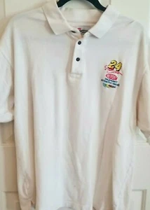 Dale Earnhardt 24 Polo Shirt Mens XL Competitors View White Cream DuPont Racing - Picture 1 of 4