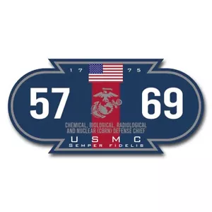USMC 5769 MOS Decal - Semper Fidelis Decal - Marine Corps Blood Stripe 3" Decal - Picture 1 of 1