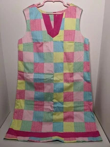 Vineyard Vines Slip Dress, Cotton Logo Patchwork Print, Girls Size 14 - Picture 1 of 4