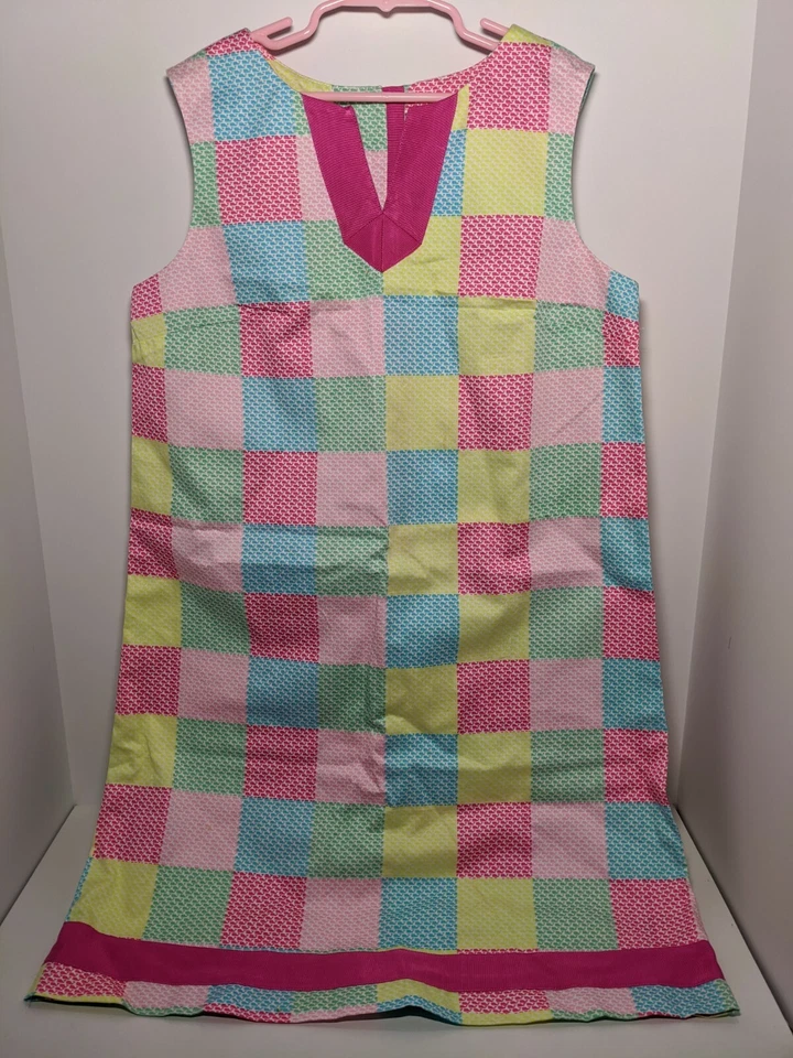 Vineyard Vines Slip Dress, Cotton Logo Patchwork Print, Girls Size 14 - Image 1 of 4