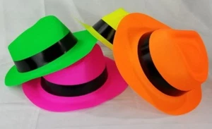 Plastic hats Plastic Party Hats Neon colors Birthday hats (24 hats) - Picture 1 of 2