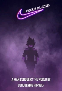 * CONQUER * Super Saiyan Inspiration Motivation, Multiple sized Poster / Prints - Foto 1 di 1