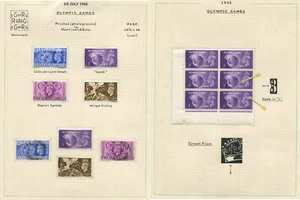 GB GVI kleine Studie der Olympischen Spiele 1948 SG495/498 mit Zylinder 1 kein Punkt 3D-Fehler - Bild 1 von 3
