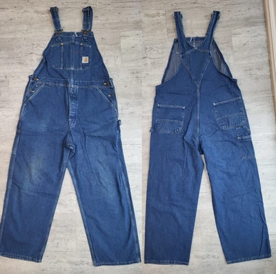 Vintage CARHARTT Overalls Mens 40X30 Bib Overalls Carpenter Denim Workwear - Image 1 of 4