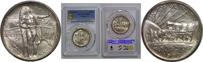 Medio dólar conmemorativo Oregon Trail 1933-D graduación profesional MS-66 Foto 1 de 3