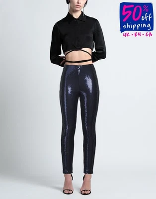 RRP€950 GIORGIO ARMANI Leggings EU42 US6 UK10 M High Waist Sequins Made in Italy - Imagem 1 de 4