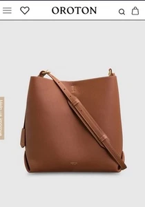 OROTON MARGOT HOBO GENUINE LEATHER LARGE CROSSBODY SHOULDER BAG IN WHISKY RRP529 - Picture 1 of 6