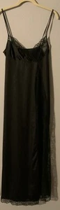 Vintage Nighty Negligee BLACK Long Lace - Afbeelding 1 van 6