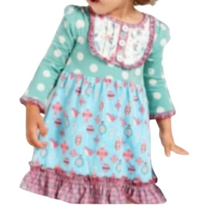 Abito Matilda Jane Vetro Colorato Decorazione Natalizia 18-24m Manica Lunga Increspato - Foto 1 di 9