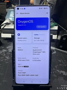 Unlocked OnePlus 8 Pro 5G 8+128GB Storage 6.78" Onyx Black Build In NET HUNTER - Picture 1 of 6