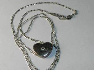 TIFFANY & Co -MODERN HEARTH w/ DIAMOND PENDANT, 925 STERLING SILVER , 24" CHAIN - Picture 1 of 9