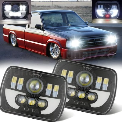 Par de faros LED PUNTO 5x7 7X6" haz alto bajo para Mazda B2000 B2200 B2600 GLC RX-7 Foto 1 de 4