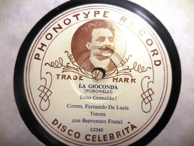 1920 FERNANDO DE LUCIA PHONOTYPE Franci C2340/1 Gioconda O grido di quest VINYL Foto 1 de 2