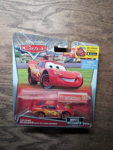 ***Disney Pixar Cars Lightning McQueen with Pit Stop Barrier Movie Moments*** - Picture 1 of 2
