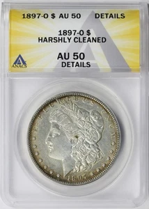 1897-O $1 Morgan Dollar ANACS AU50 Details Harshly Cleaned - Picture 1 of 4