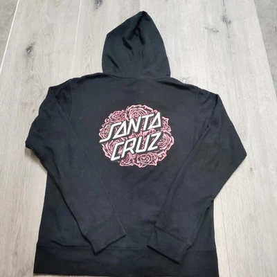 Sudadera con Capucha Santa Cruz Cremallera Completa Mujer Talla Mediana Negra Rosa Playa Foto 1 de 4