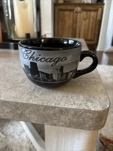 Large Coffee/ Soup Mug Chicago Souvenir Black & Gray By City Merchandise G26b - Picture 1 of 5